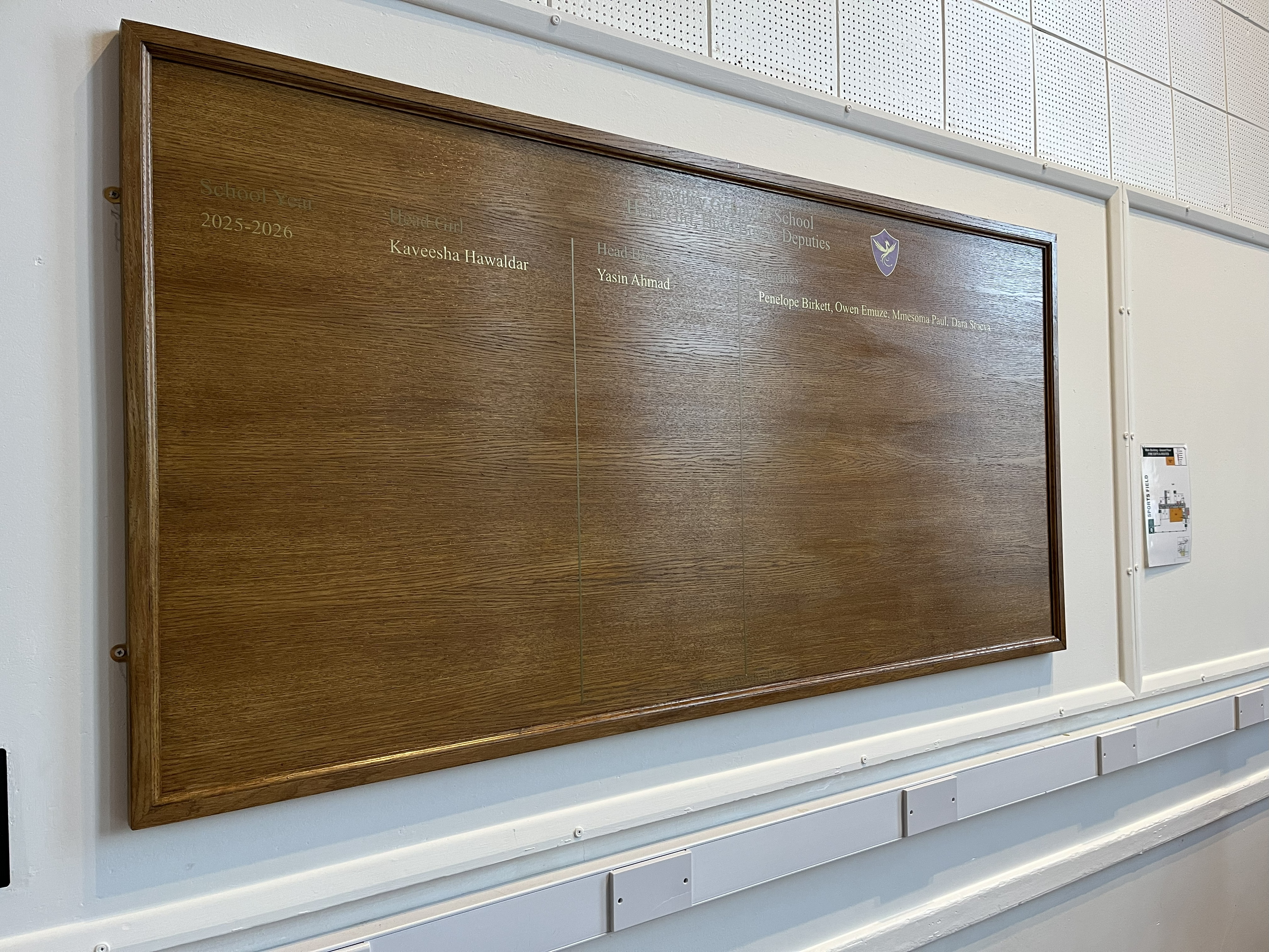 New honours board